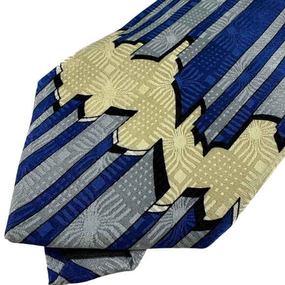Mulberry Neckwear Ziggurat USA 100% Silk Geometric Classic Mens Neck Tie - Picture 6 of 10